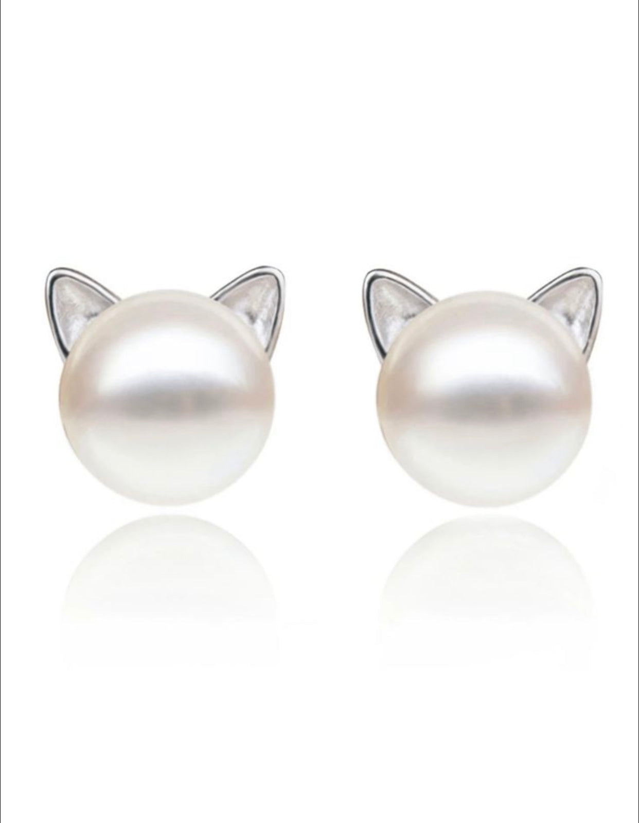 Aretes gatitos blancos