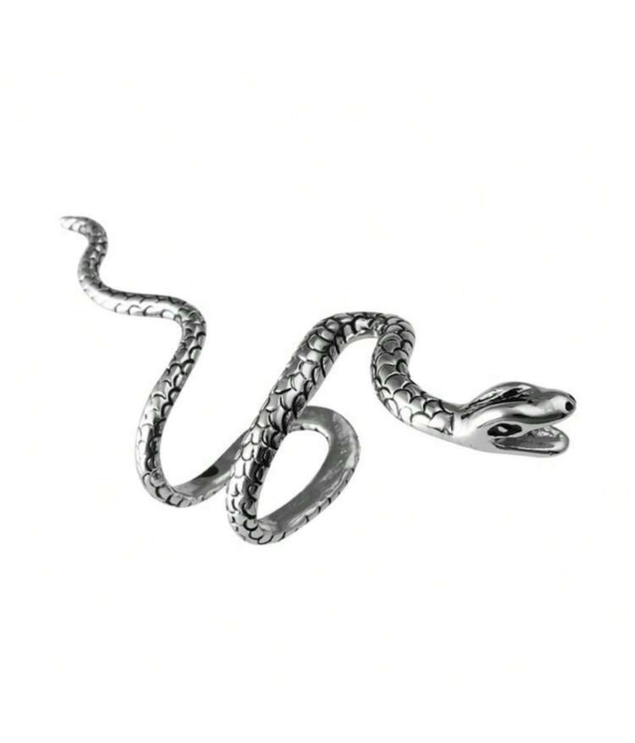 Earcuff serpiente plateada