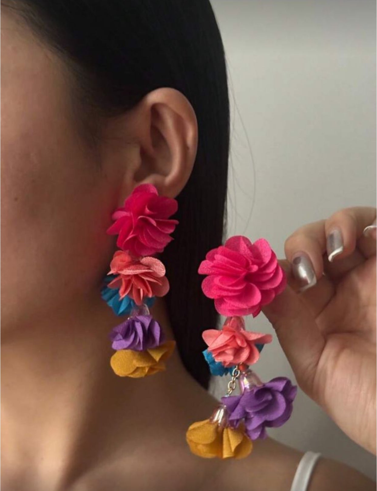 Par de aretes Flores