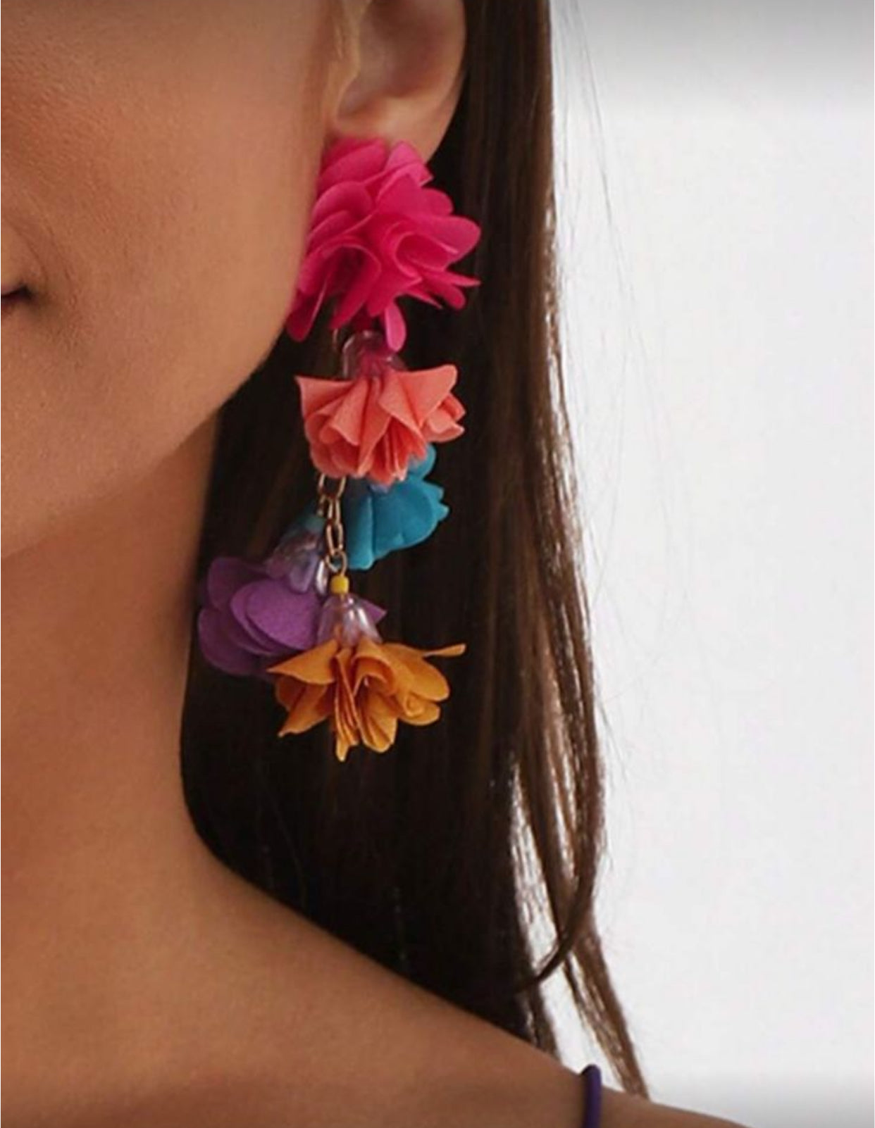 Par de aretes Flores
