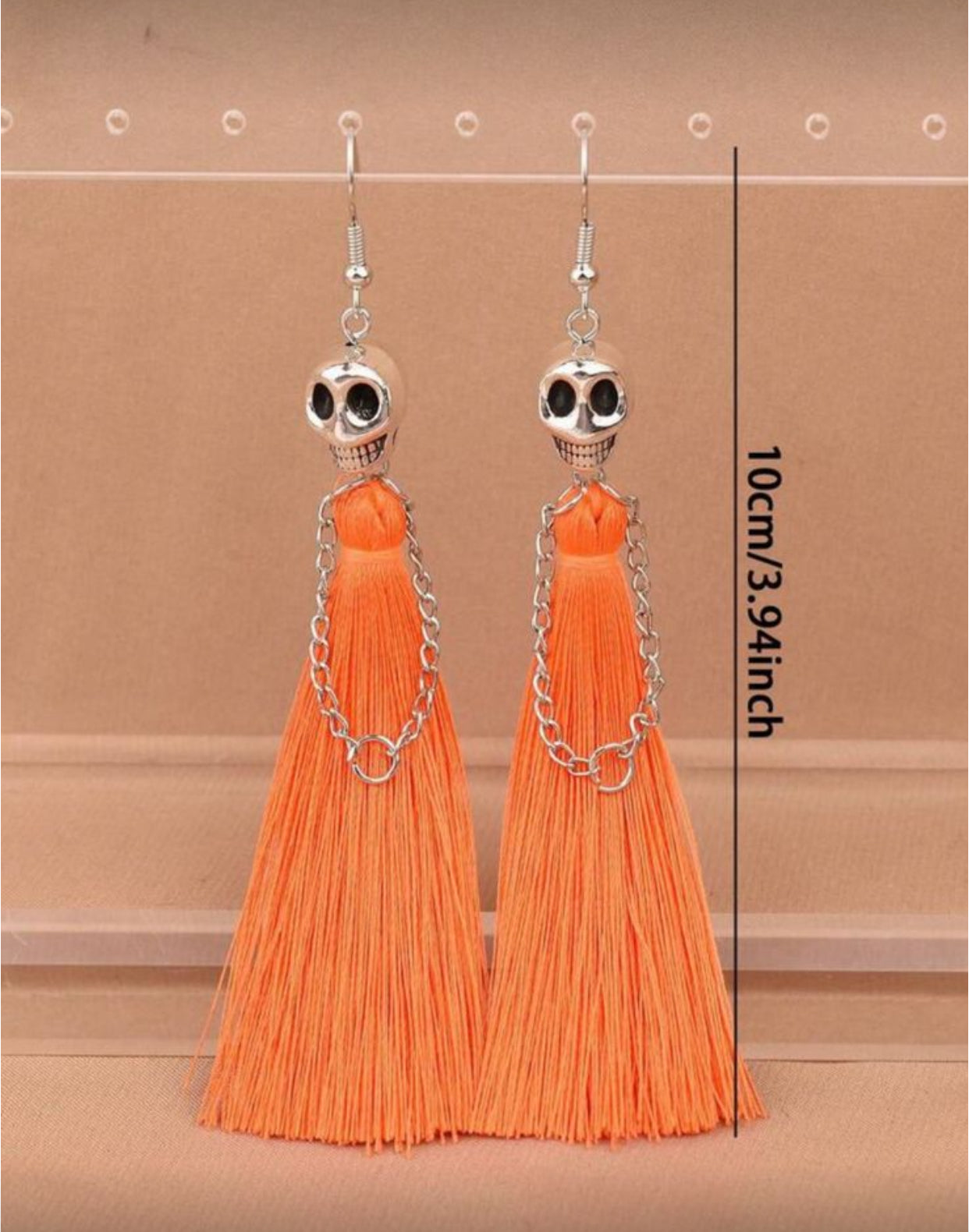 Aretes esqueleto naranja