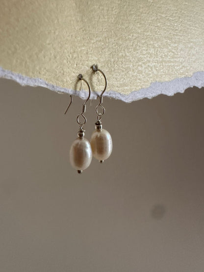 Aretes de plata perlitas