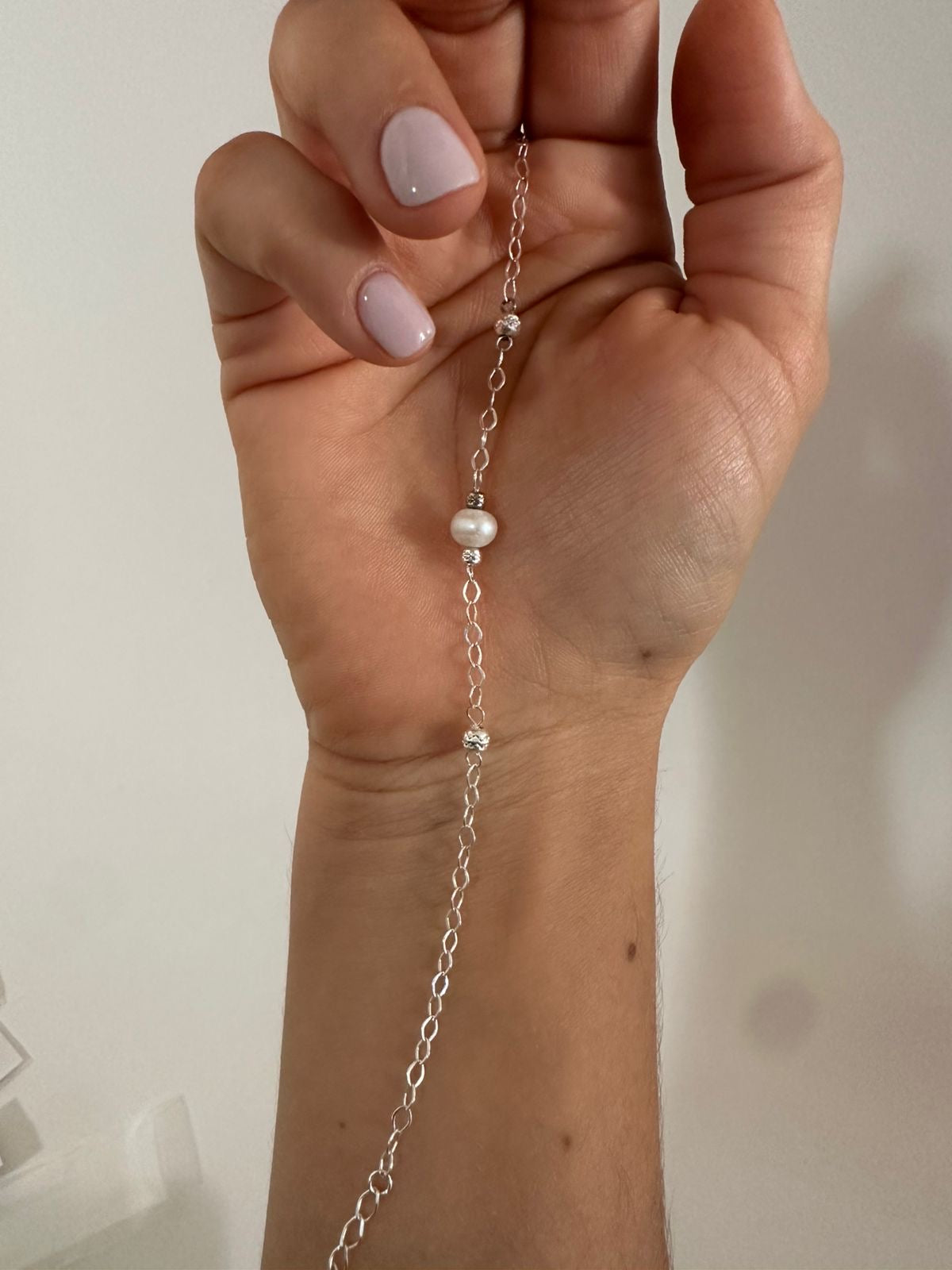 Pulsera de plata perlita
