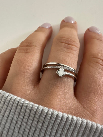 Anillo de plata triple