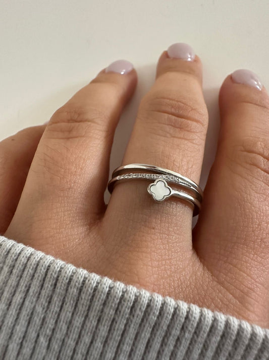 Anillo de plata triple