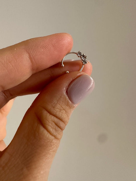 Earcuff de plata Florecitas