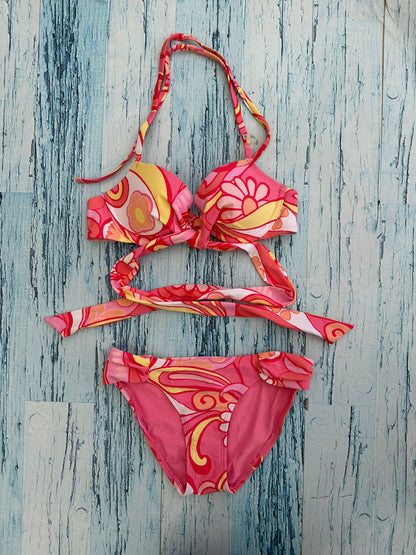 Bikini rosado con cintas