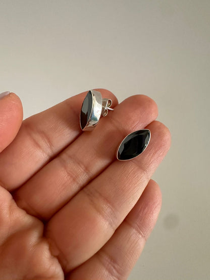 Aretes de plata Black Mamba