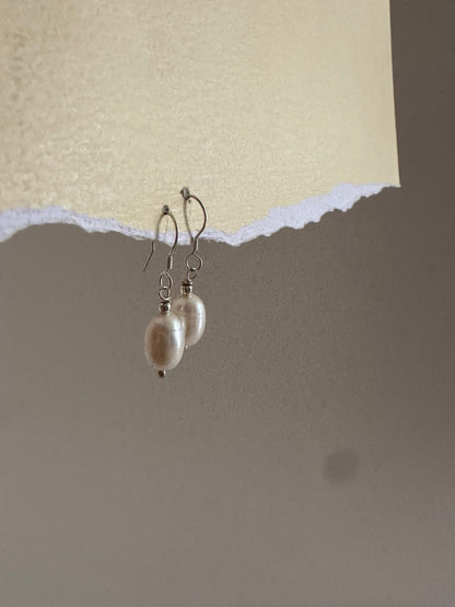 Aretes de plata perlitas