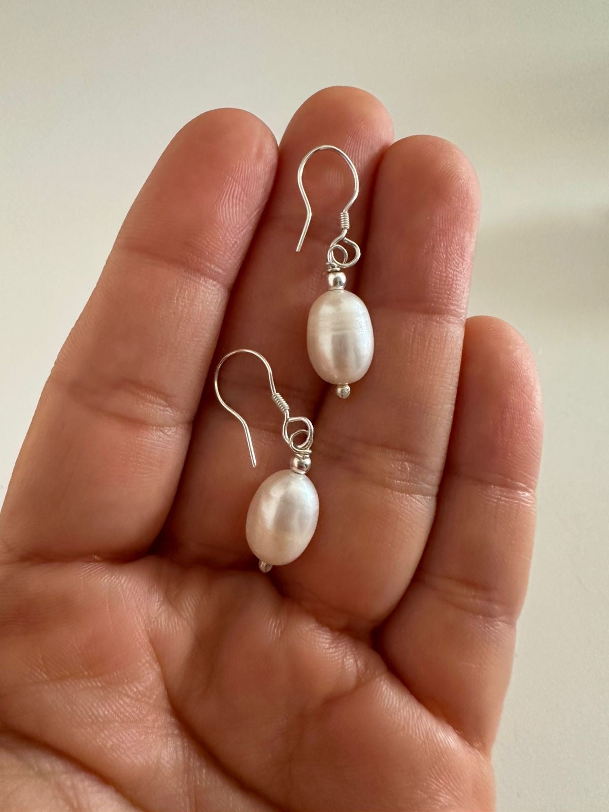 Aretes de plata perlitas