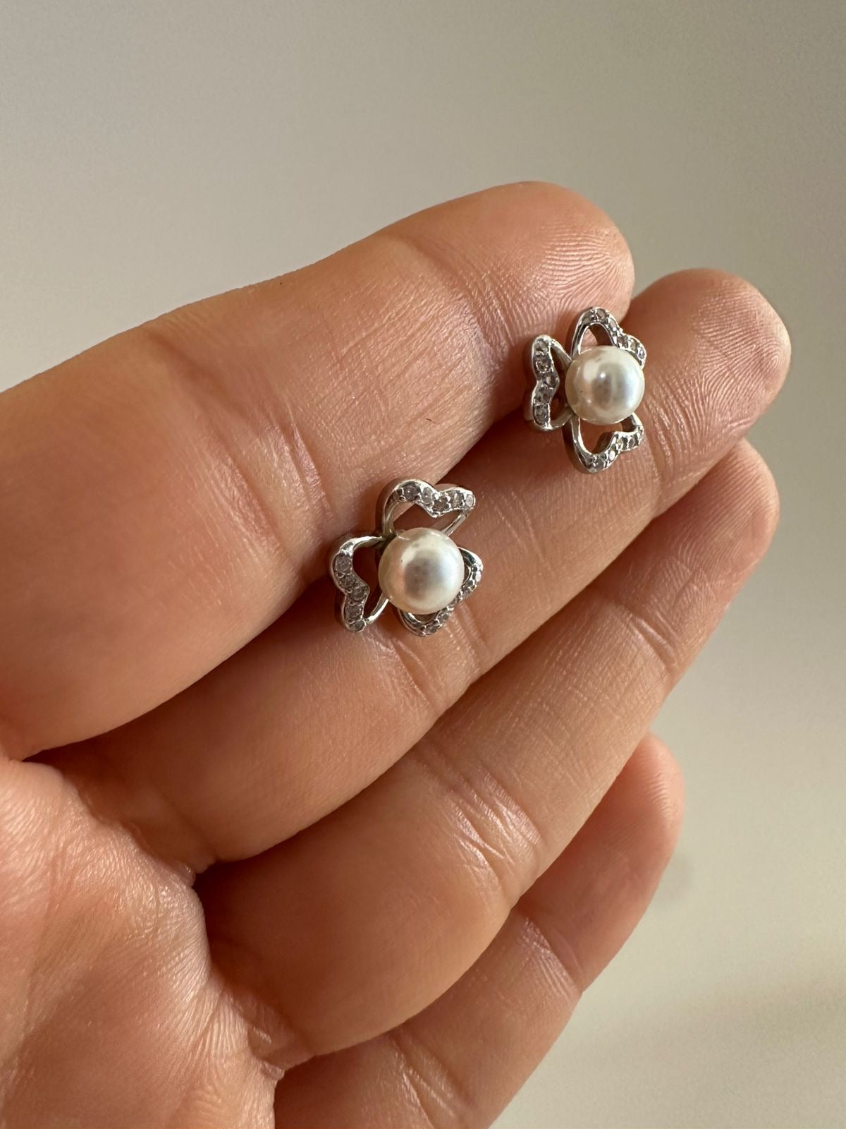 Aretes de plata Flores