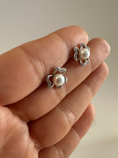 Aretes de plata Flores