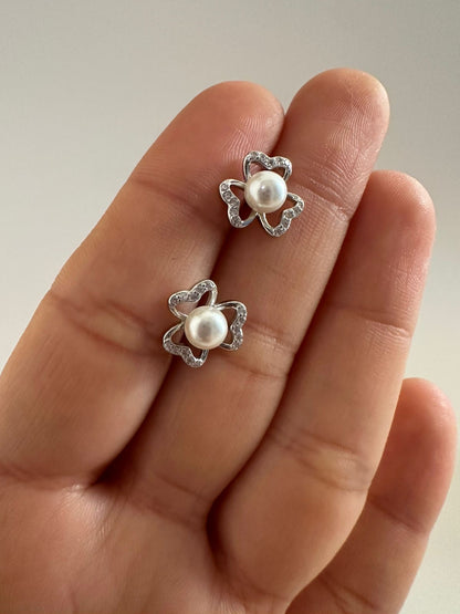 Aretes de plata Flores