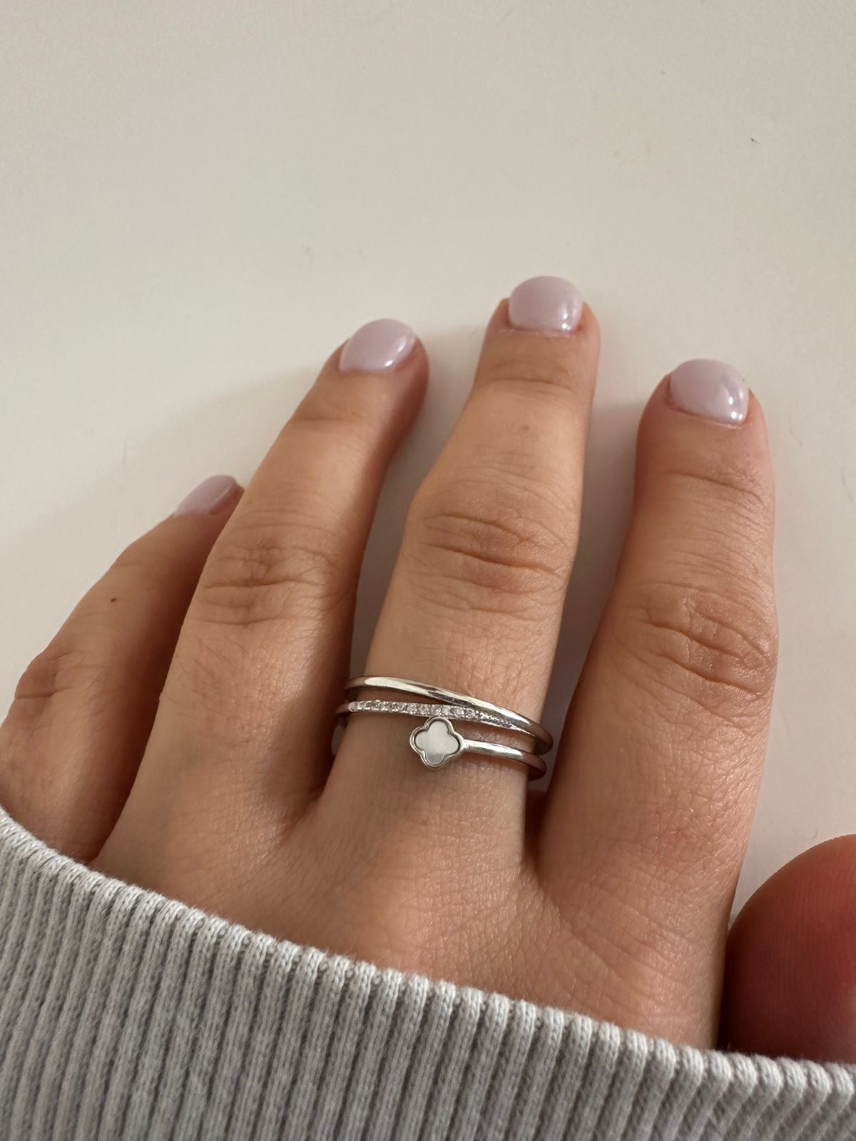 Anillo de plata triple