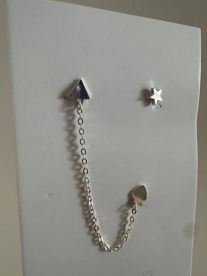 Aretes de plata irregulares