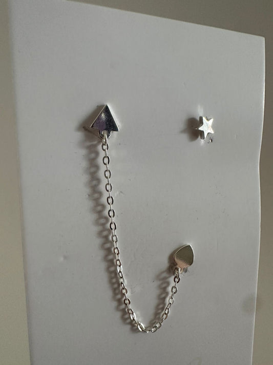 Aretes de plata irregulares
