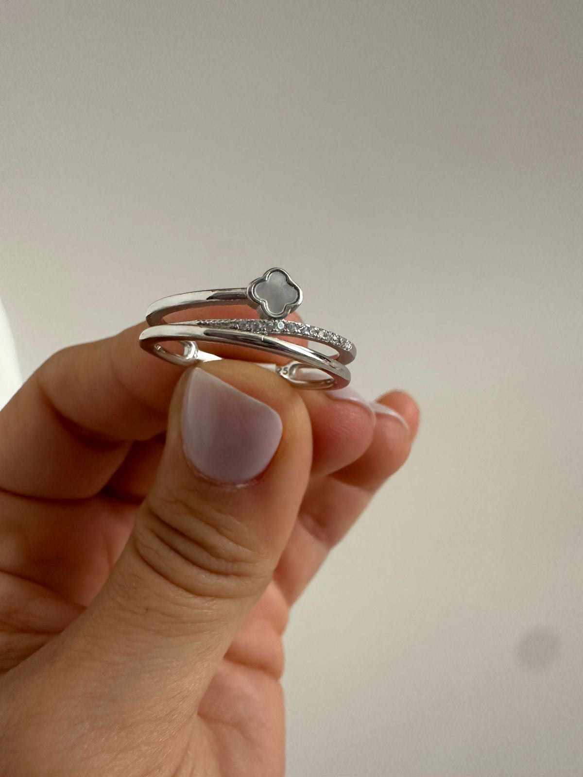 Anillo de plata triple