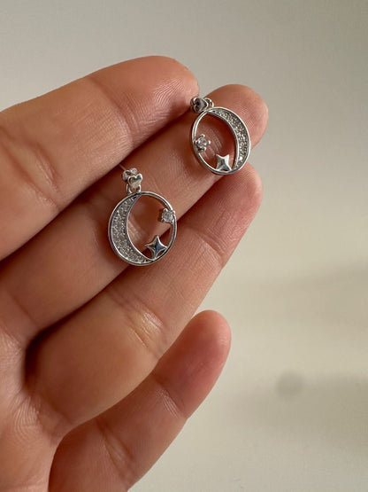 Aretes de plata Eclipse