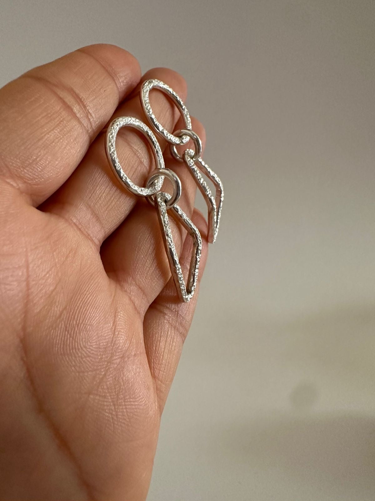 Aretes de plata largos