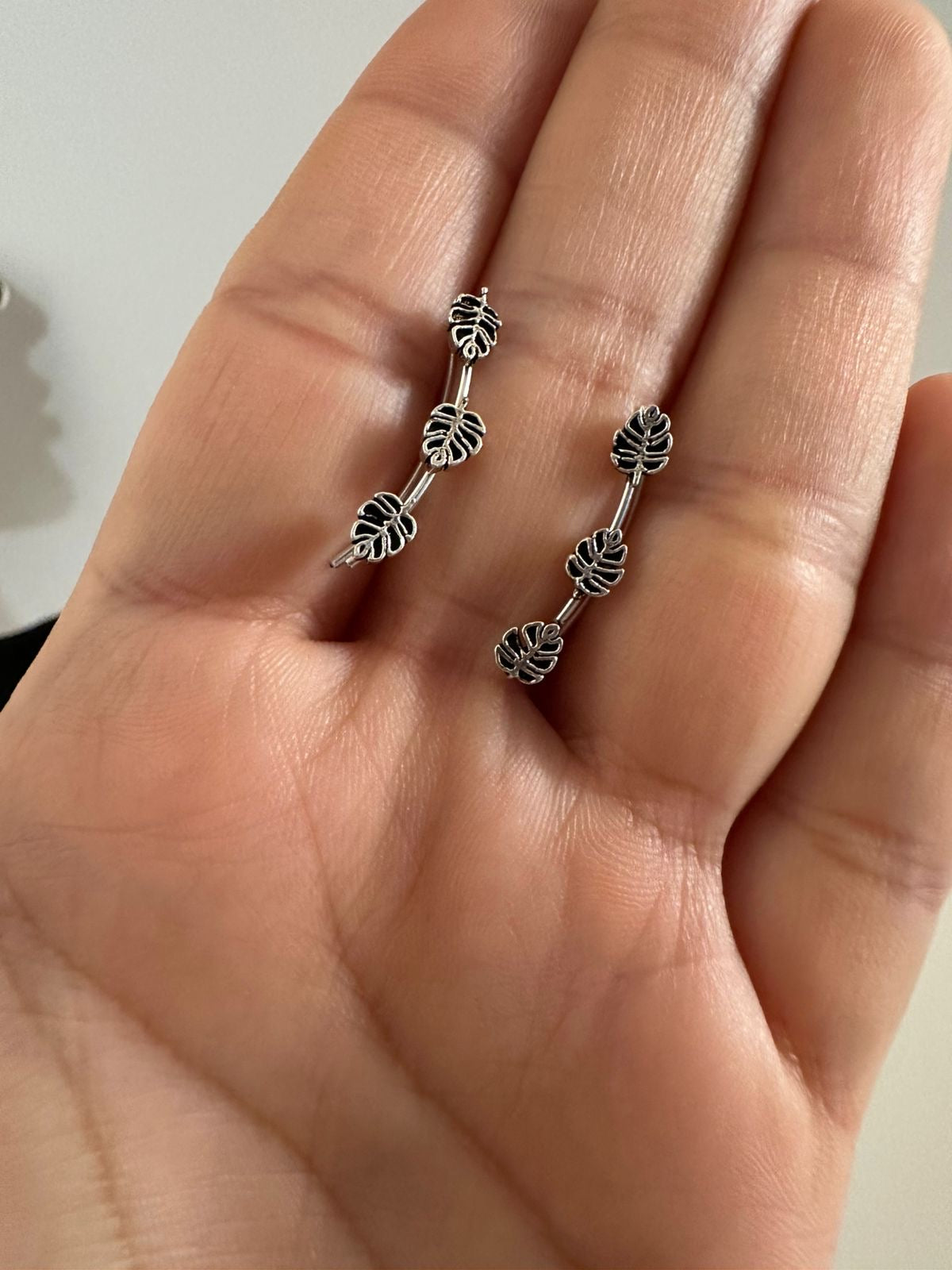 Aretes de Plata de hojas