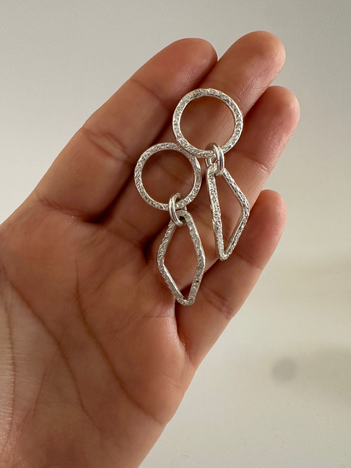 Aretes de plata largos