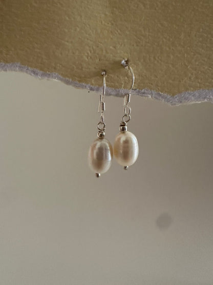 Aretes de plata perlitas