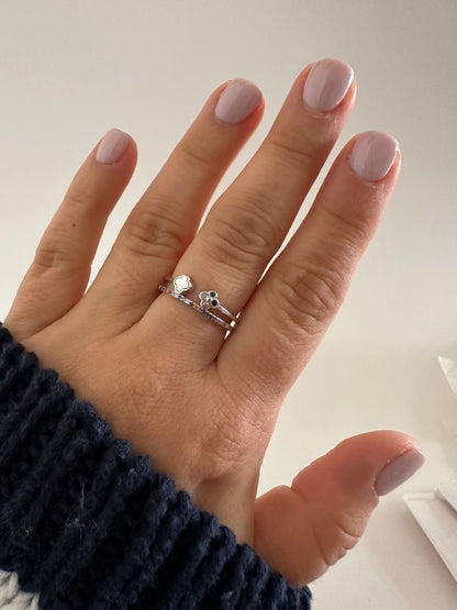 Anillo de plata Trébol