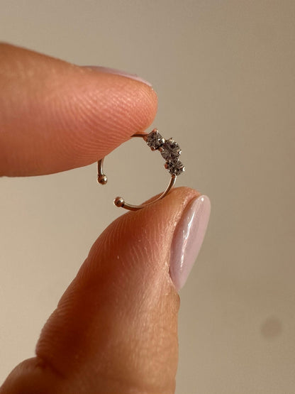 Earcuff de plata Florecitas