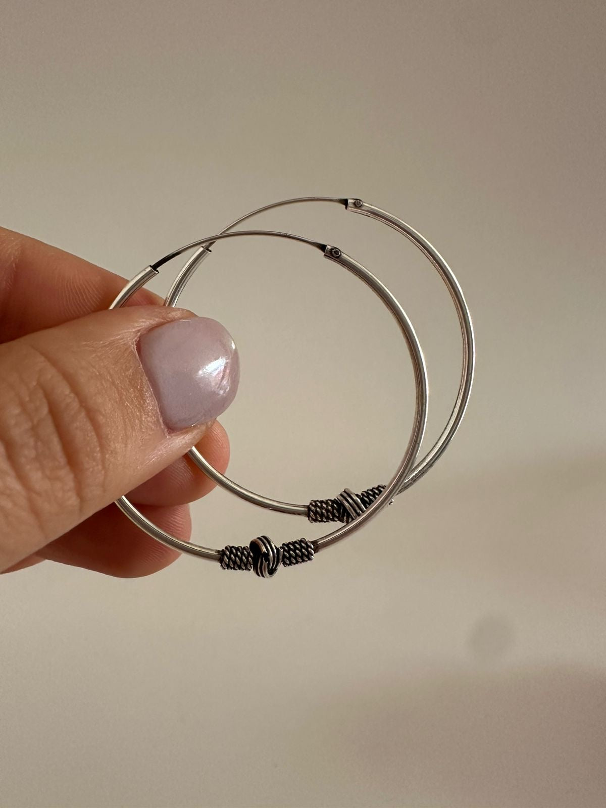 Argollas de plata Nudo