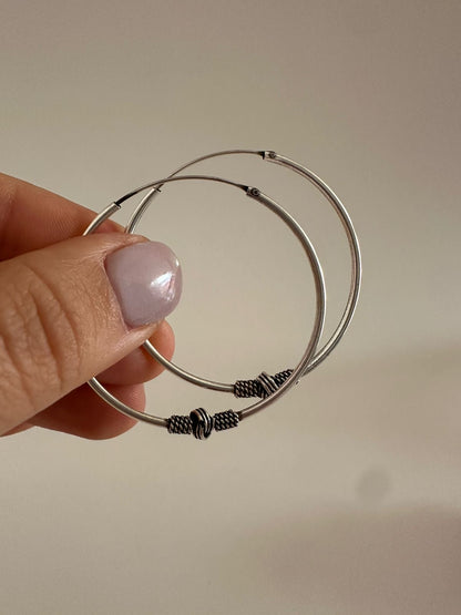 Argollas de plata Nudo