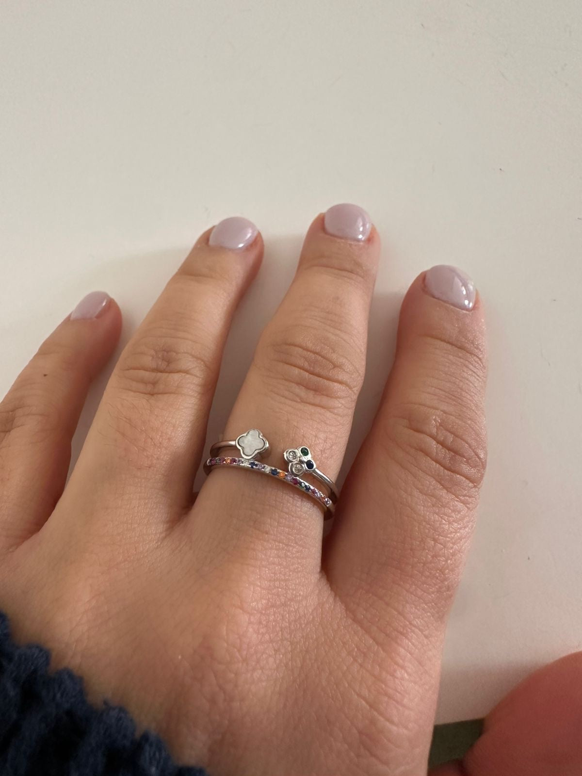 Anillo de plata Trébol