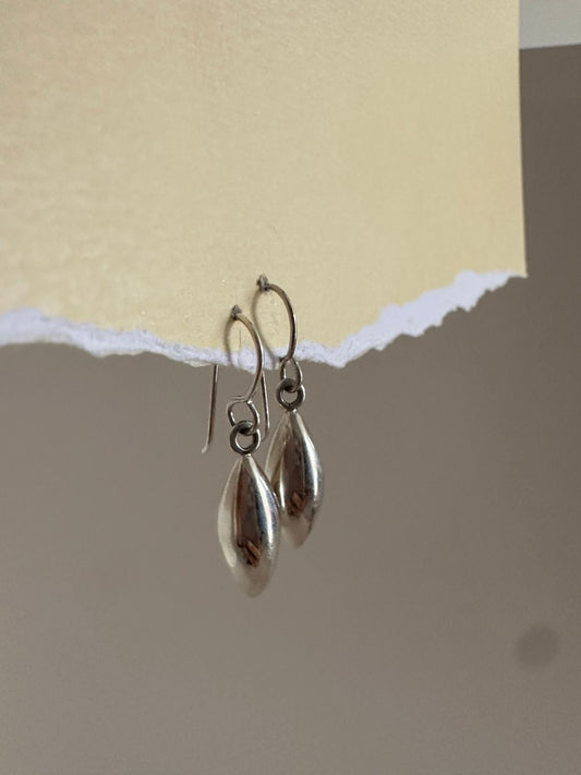 Aretes de plata gotas largas