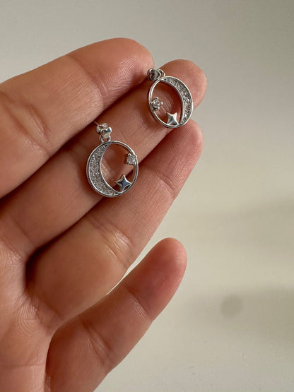 Aretes de plata Eclipse