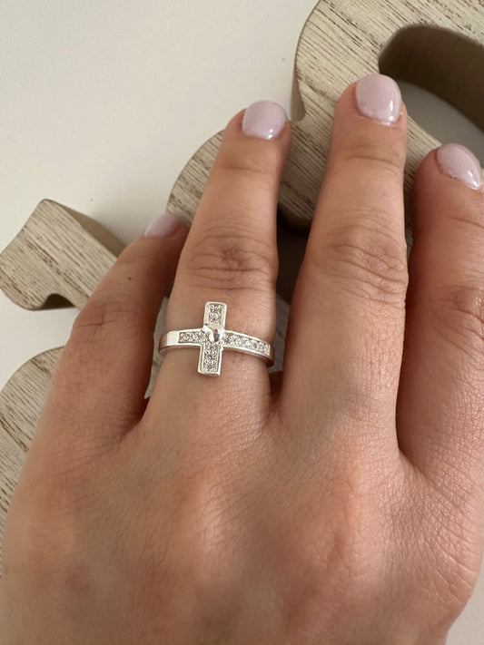 Anillo de Plata Cruz