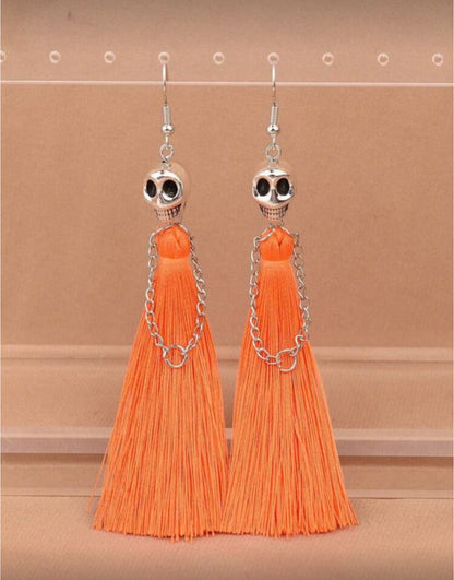Aretes esqueleto naranja