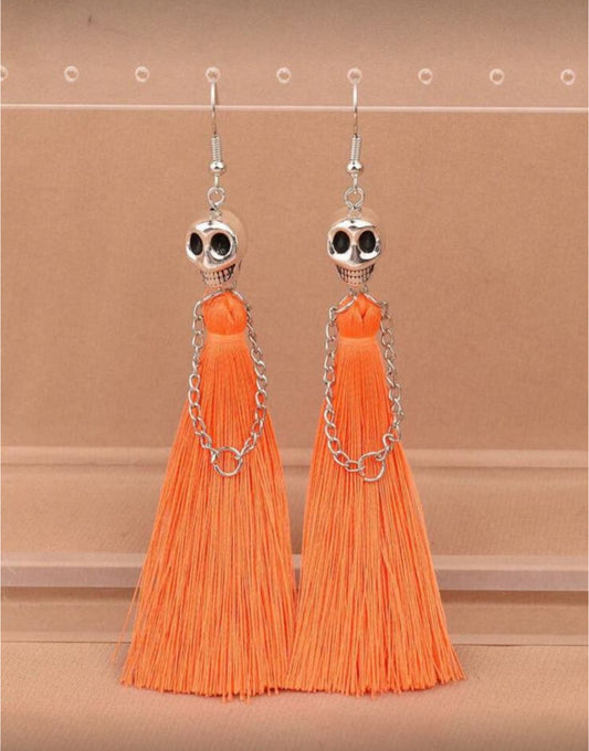 Aretes esqueleto naranja