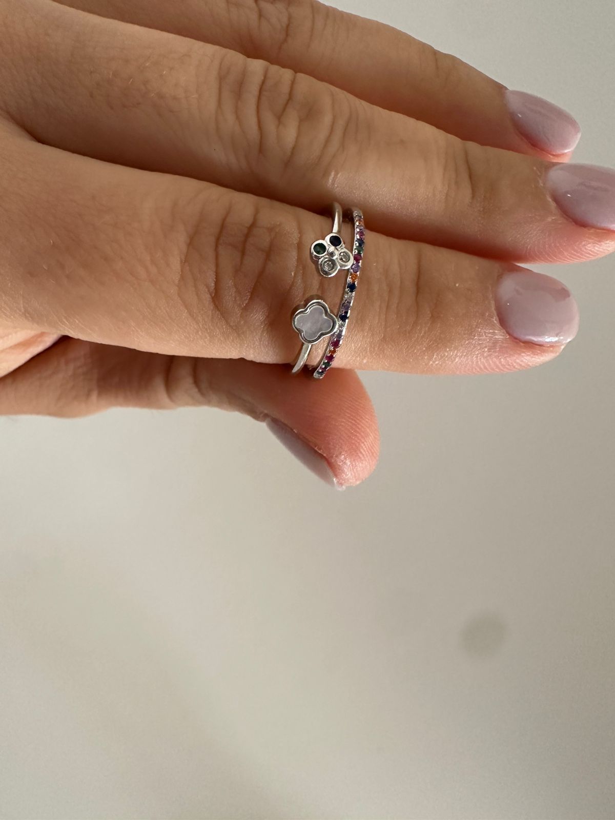 Anillo de plata Trébol