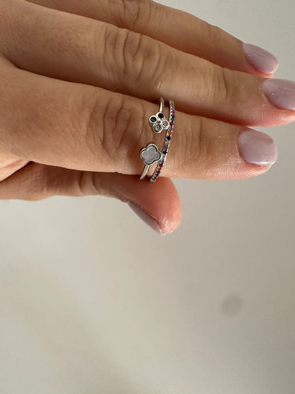Anillo de plata Trébol