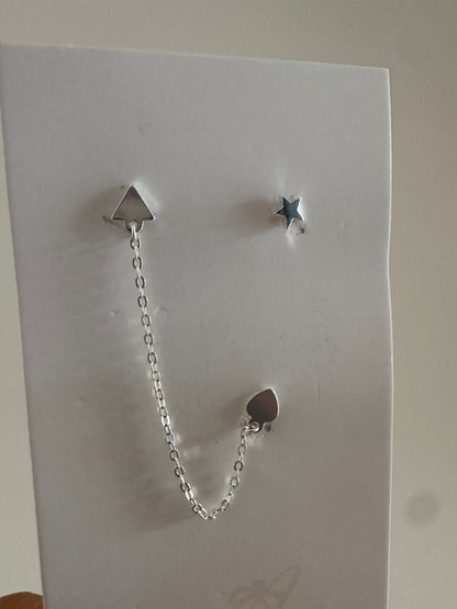 Aretes de plata irregulares