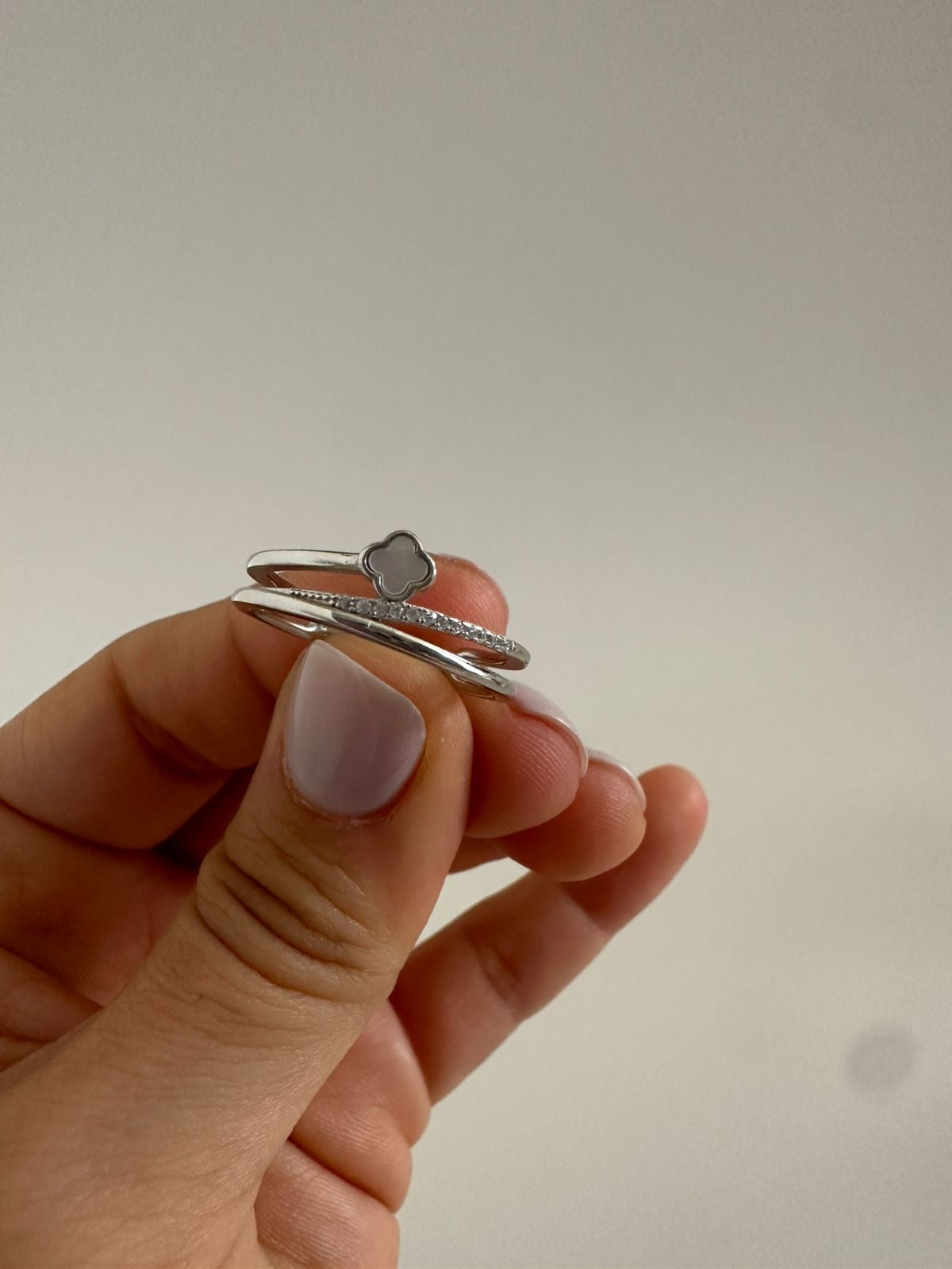 Anillo de plata triple