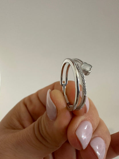 Anillo de plata triple
