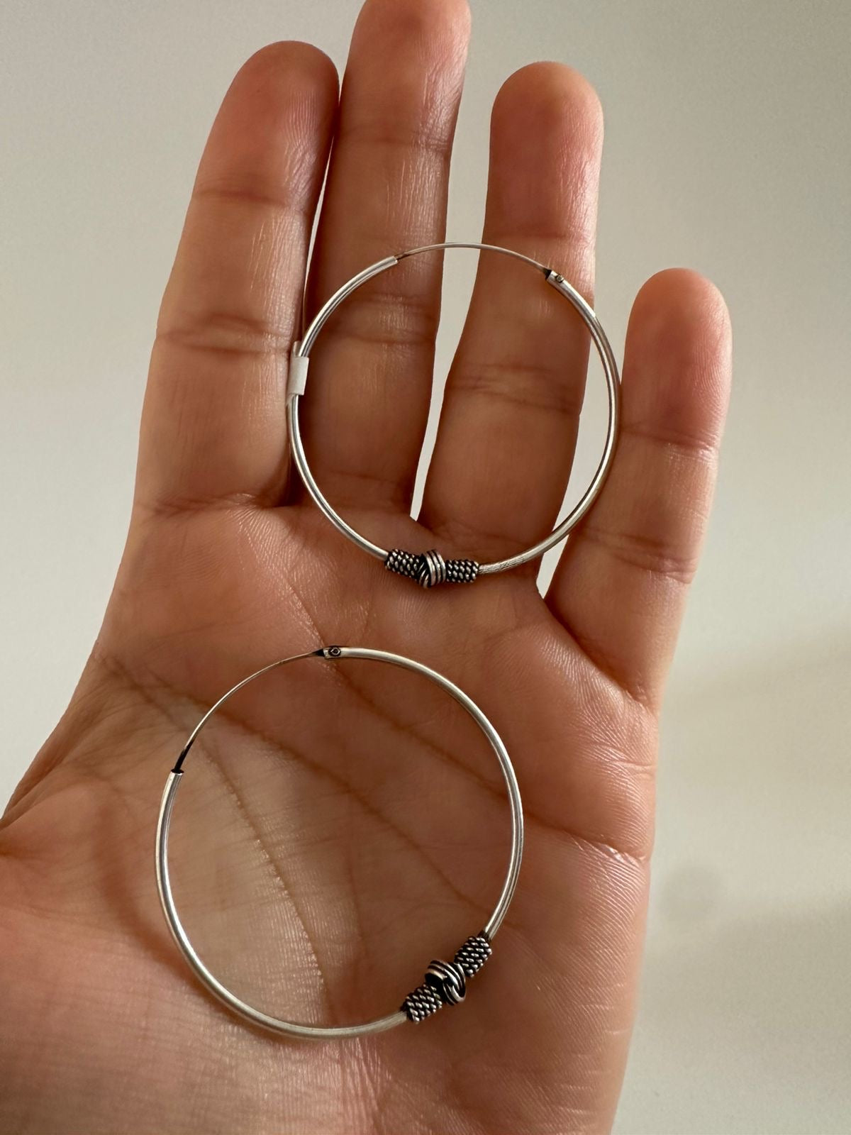 Argollas de plata Nudo