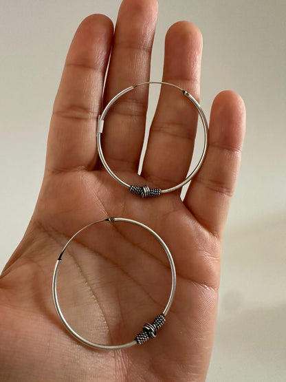 Argollas de plata Nudo