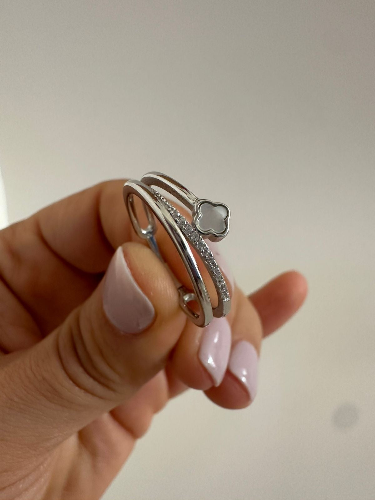 Anillo de plata triple