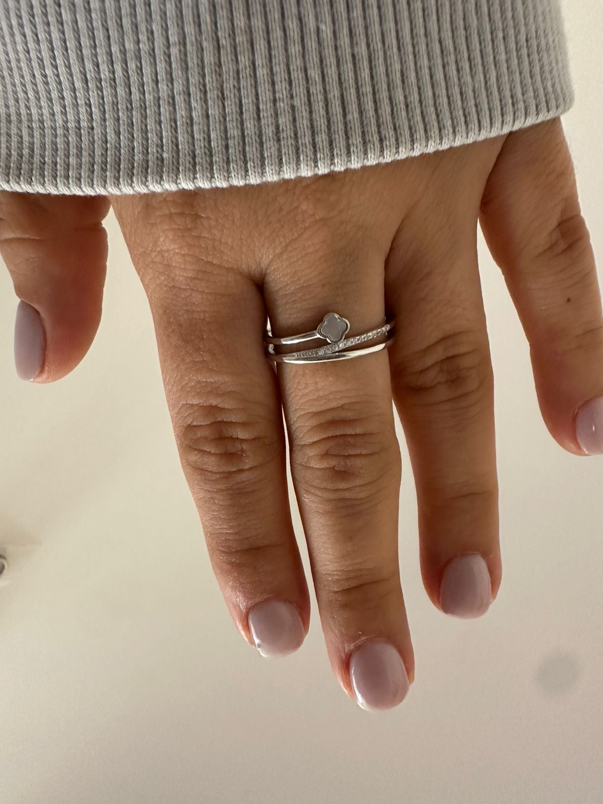 Anillo de plata triple