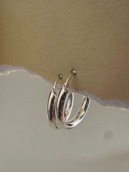 Argollas de plata medianas