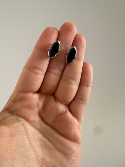 Aretes de plata Black Mamba