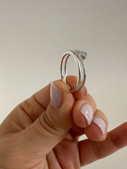 Anillo de plata triple